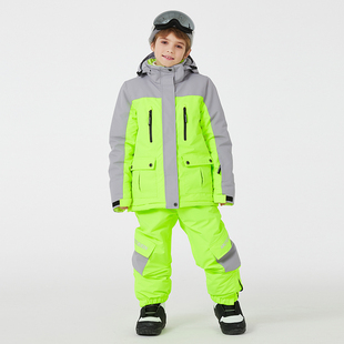 滑雪服套装儿童款冬季户外滑雪滑冰保暖防水防风背带滑雪裤男女童