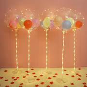 网红球中球波波球透明浪漫创意求婚表白生日，场景发光气球灯立柱