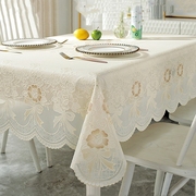 桌布防水防油免洗防烫长方形蕾丝餐桌布塑料台布轻奢高级感茶几布