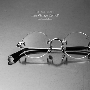 TVR®OPT 2023536 日本复古手工925银无框眼镜框 可定制镜片
