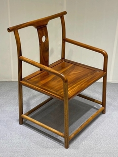 胡桃木新中式椅子实木榫卯结构圈椅靠背椅随型茶桌椅凳子客椅餐椅