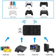 八位堂RR2多平台转换器PS5Xbox精英手柄无线接收器连Switch游戏机