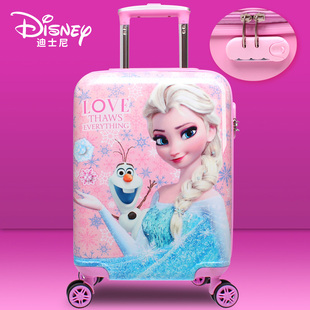 迪士尼冰雪奇缘儿童拉杆箱女卡通小行李箱可坐骑登机箱女童万向轮