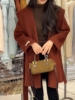 韩版双面羊绒大衣女短款系带，宽松显瘦娃娃领秋冬羊毛呢子大衣