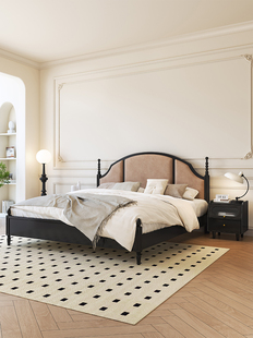 全友家私法式复古床纯实木软包床1.8米双人储物床，美式床1.5米民宿