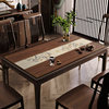 新中式皮革餐桌垫防水防油免洗茶几桌布中国风仿木纹桌垫保护垫布