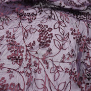 花枝花朵真丝烂花绡旗袍连衣裙，桑蚕丝服装布料面料