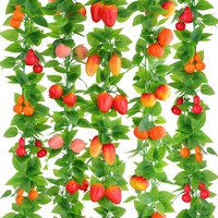 仿真水果吊顶，装饰塑料花藤葡萄叶