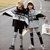 女童冬韩版连帽加厚加绒运动风卫衣打底休闲裤中大童，运动两件套装