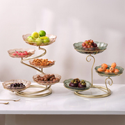 欧式多层网红水果盘现代家用客厅茶几创意轻奢零食干果糖果盘