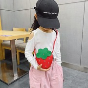 夏季儿童单肩斜挎包卡通可爱草莓，迷你包包女pu小包可代发