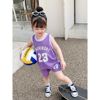 女童运动套装夏装2022时髦洋气儿童夏季小童装女孩速干篮球服