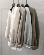 澳洲超细羊毛2023年冬季短款双面呢子大衣休闲宽松小个子，呢外套女