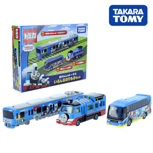 tomy多美卡托马斯和他的朋友们3辆车套组公交，巴士模型玩具日版