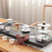 乌金石茶盘全自动一体电磁炉家用功夫茶具套装底部上水中式石茶台