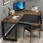 实木l型书桌转角电脑台式桌，角落桌子靠墙卧室家用简约异形办公桌