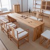 新中式老榆木茶桌椅组合办公室泡茶桌工作台原木大板桌实木茶台