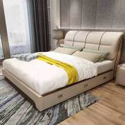 现代简约皮床软体榻榻米，主卧1.8米1.5米软床储物床皮艺床