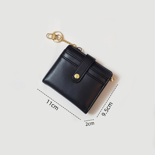复古小钱包短款女多功能欧美经典卡包零钱钥匙包折叠简约文艺搭扣