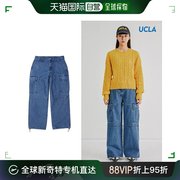 韩国直邮UCLA 牛仔裤 JIN UNI 女款 松紧设计 口袋细节 阔腿款
