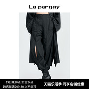 Lapargay纳帕佳夏季女装黑白色裤子个性时尚休闲薄款休闲裤潮