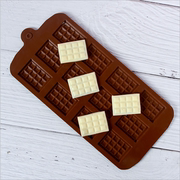 华夫硅胶巧克力片模 硅胶翻糖模具 DIY巧克力薄片模