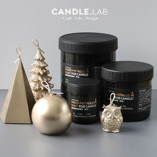 candle.lab蜡烛用浸涂金属漆，金色银色玫瑰金色表面，上色滴蘸漆