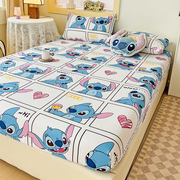 迪士尼史迪仔卡通床笠单件防尘床垫保护罩儿童床套罩防滑全包床单