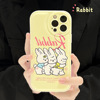 ins奶黄色兔子手机壳14适用苹果13pro Max防摔iPhone12气垫11软15