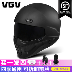 3C国家认证蝎子头盔防晒复古机车摩托车全盔男女性半盔夏季安全帽