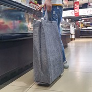 可登机折叠收纳旅行袋无纺布带滑轮打包行李袋万向轮购物袋大容量