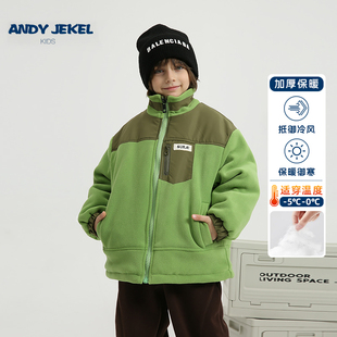 安迪杰克尔男童加厚外套冬季儿童保暖棉服潮宝宝夹棉夹克冬装上衣