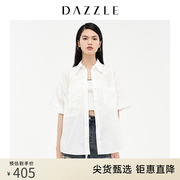 dazzle地素奥莱夏季哆啦a梦，系列设计感刺绣白衬衫女2d2c2131c