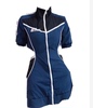 地球店蓝色镂空腰小心机，设计感连衣裙女运动休闲裙子