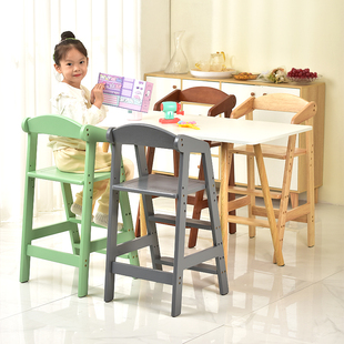 2024儿童餐椅宝宝吃饭座椅家用实木餐桌椅可升降高脚凳成长椅