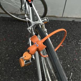 小狗自行车锁防盗锁可爱便携公路山地车安全锁硅胶饼干钥匙扣插锁