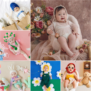 出租儿童新生儿宝宝主题服装道具拍照摄影满月百天百日照创意衣服