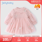 女童加绒裙子一岁儿童春装小童礼服公主裙洋气2025宝宝连衣裙秋冬