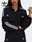 Adidas/阿迪达斯三叶草女子立领宽松运动夹克外套 H22875