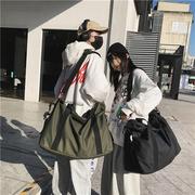 2023韩版ins旅行包男女款大容量单肩包简约行李包运动健身包