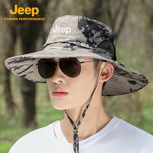 jeep吉普帽子男，遮阳夏季钓鱼防晒登山太阳，防紫外线男士夏天渔夫帽