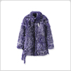 minnanhui品牌意大利进口冬日多巴胺，紫色长款可脱卸重工皮草外套