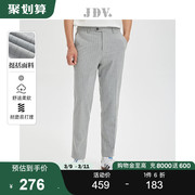 JDV男装秋冬浅灰色条纹通勤修身直筒裤正装西装裤长裤裤子
