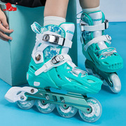 美洲狮溜冰鞋女童轮滑鞋儿童，初学者男童旱冰鞋专业直排滑轮滑冰鞋