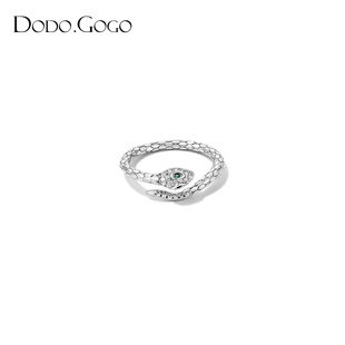 dodogogo蛇形开口戒指小众设计高级个性指环，情侣男女同款时尚手饰
