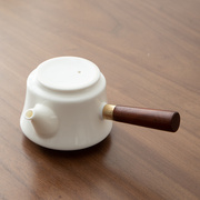 牛仁轻奢羊脂玉白瓷功夫茶壶单壶家用客厅办公室带过滤陶瓷泡茶器