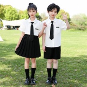 中小学生夏季校服男女童韩版学院风，套装六一儿童，表演服饰女孩jk裙