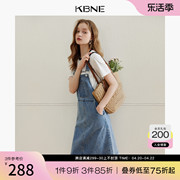 KBNE牛仔背带裙连衣裙女2024夏季港味复古小个子宽松显瘦裙子