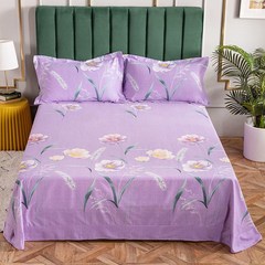 紫色床单全棉加厚磨毛床单纯棉被单1.8m双人床1.5米0.9单人床罩四