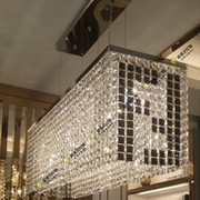 进口水晶长方形餐厅吊灯现代简约大气装饰吧台欧式轻奢FENDI芬迪